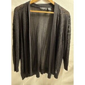 Verve Ami Sweater Black Women's 2X Short Style Long Sleeve Knitted Lightweight